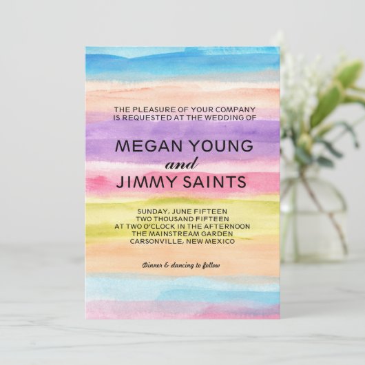 Wasserfarbe von Hand Einladung (Stehend Vorderseite)