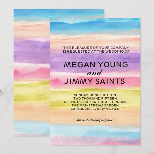 Wasserfarbe von Hand Einladung (Vorne/Hinten)