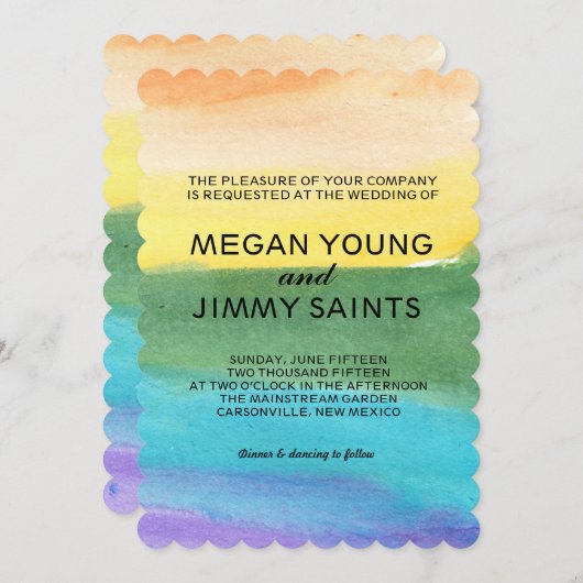 Wasserfarbe von Hand Einladung (Vorne/Hinten)