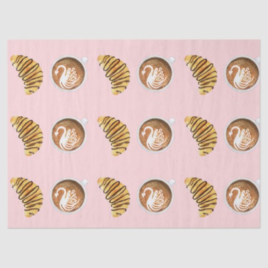 Wasserfarbe von Latte und Schokolade Seidenpapier (Vorderseite)