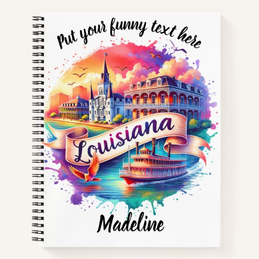 Wasserfarbe von Louisiana auf Notebook Notizblock (Vorderseite)