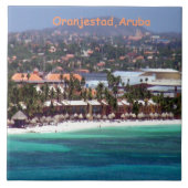 Wasserfarbe von Oranjestad, Aruba Fliese (Vorderseite)