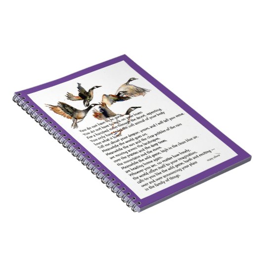 Wasserfarbe von Wildgänsen + Mary oliver Gedicht Notizblock (Rechte Seite)