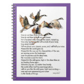 Wasserfarbe von Wildgänsen + Mary oliver Gedicht Notizblock (Vorderseite)