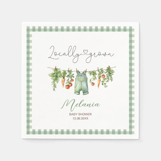 Wasserfarbe Vor Ort gezogene Babydusche Papiertüte Serviette (Vorderseite)