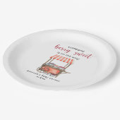 Wasserfarbe-Wagen-Beeren-Baby-Party Pappteller (Schrägansicht)