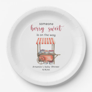 Wasserfarbe-Wagen-Beeren-Baby-Party Pappteller
