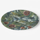 Wasserfarbe Wald Holiday Napkins Pappteller (Schrägansicht)