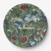 Wasserfarbe Wald Holiday Napkins Pappteller (Vorderseite)