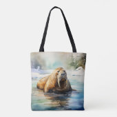 Wasserfarbe Walrus Arctic Tasche (Rückseite)