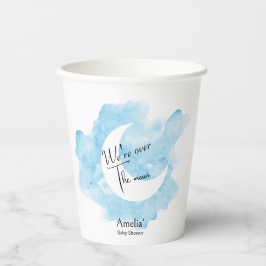 Wasserfarbe waschen über die Mond Babydusche Pappbecher (Vorderseite)