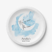 Wasserfarbe waschen über die Mond Babydusche Pappteller (Vorderseite)