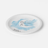 Wasserfarbe waschen über die Mond Babydusche Pappteller (Schrägansicht)