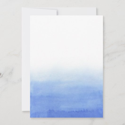 Wasserfarbe Wash Ombre Taufe Einladung (Rückseite)