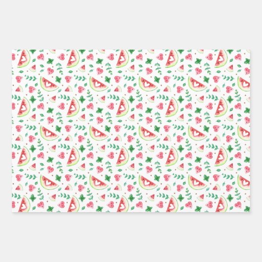 Wasserfarbe Wasser Wassermelone Kunst und Energie Geschenkpapier Set (Vorderseite)