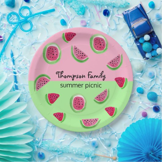 Wasserfarbe Wasserfarbe Sommer Picnisch Pappteller (Party)