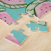 Wasserfarbe Wassermelon Doodles Gemäldetes Muster Puzzle (Seite)
