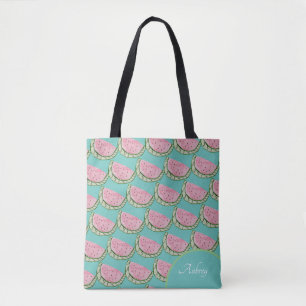 Wasserfarbe Wassermelon Doodles Gemäldetes Muster Tasche