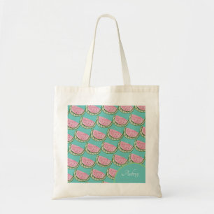 Wasserfarbe Wassermelon Doodles Gemäldetes Muster Tragetasche