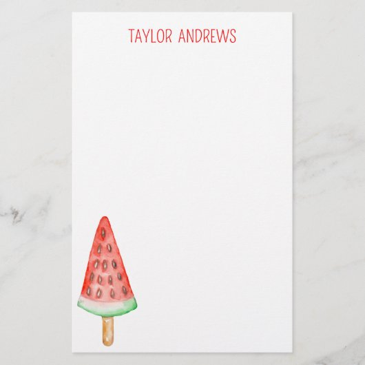 Wasserfarbe Wassermelon Popsim Briefpapier (Vorderseite)