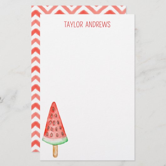 Wasserfarbe Wassermelon Popsim Briefpapier (Vorne/Hinten)