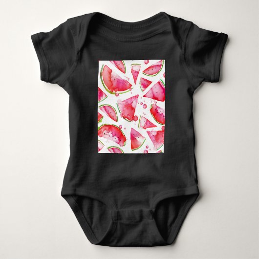 Wasserfarbe Wassermelone 1 Baby Strampler (Vorderseite)