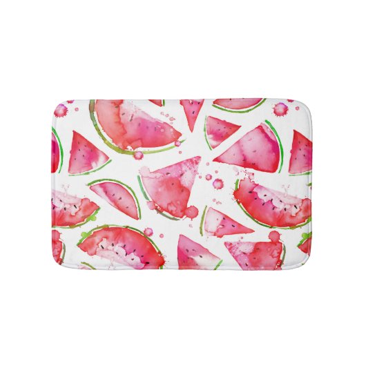 Wasserfarbe Wassermelone 1 Badematte (Vorderseite)
