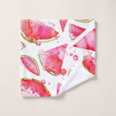 Wasserfarbe Wassermelone 1 Badhandtuch Set (Waschlappen)