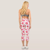Wasserfarbe Wassermelone 1 Capri Leggings (Rückseite)