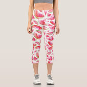 Wasserfarbe Wassermelone 1 Capri Leggings (Vorderseite)