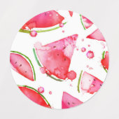 Wasserfarbe Wassermelone 1 Etiketten (Design 2)