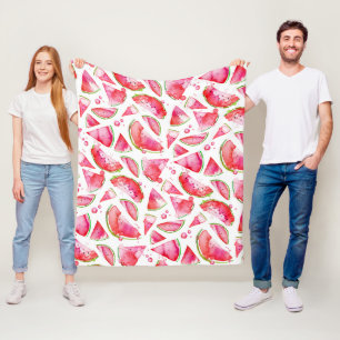 Wasserfarbe Wassermelone 1 Fleecedecke