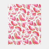 Wasserfarbe Wassermelone 1 Fleecedecke (Vorderseite)