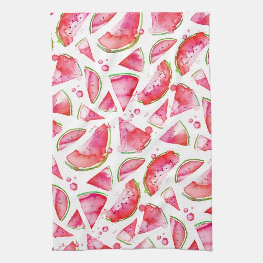 Wasserfarbe Wassermelone 1 Geschirrtuch (Vertikal)
