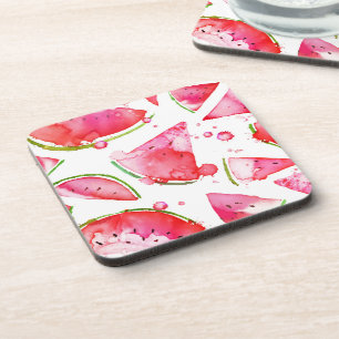 Wasserfarbe Wassermelone 1 Getränkeuntersetzer