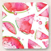 Wasserfarbe Wassermelone 1 Getränkeuntersetzer (Vorderseite)