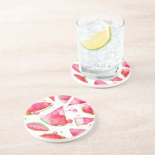Wasserfarbe Wassermelone 1 Getränkeuntersetzer