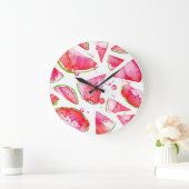 Wasserfarbe Wassermelone 1 Große Wanduhr (Zuhause)