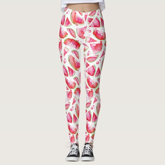 Wasserfarbe Wassermelone 1 Leggings (Vorderseite)