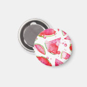 Wasserfarbe Wassermelone 1 Magnet (Vorderseite/Rückseite)