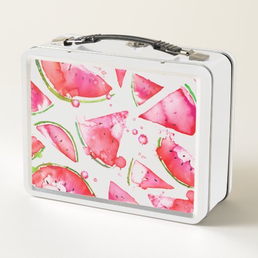 Wasserfarbe Wassermelone 1 Metall Brotdose (Rückseite)