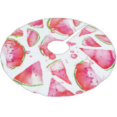 Wasserfarbe Wassermelone 1 Polyester Weihnachtsbaumdecke (Schrägansicht)