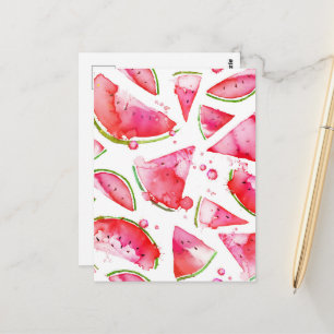 Wasserfarbe Wassermelone 1 Postkarte