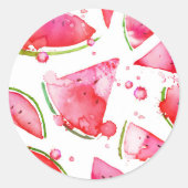 Wasserfarbe Wassermelone 1 Runder Aufkleber (Vorderseite)
