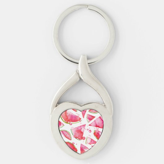 Wasserfarbe Wassermelone 1 Schlüsselanhänger (Vorderseite)