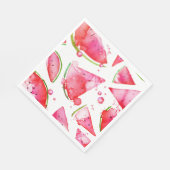 Wasserfarbe Wassermelone 1 Serviette (Ecke)