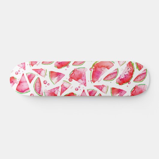 Wasserfarbe Wassermelone 1 Skateboard (Horizontal)