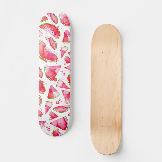 Wasserfarbe Wassermelone 1 Skateboard (Vorderseite)