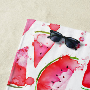 Wasserfarbe Wassermelone 1 Strandtuch