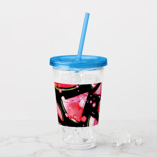 Wasserfarbe Wassermelone 2 Acryltrinkbecher (Rückseite Ice)